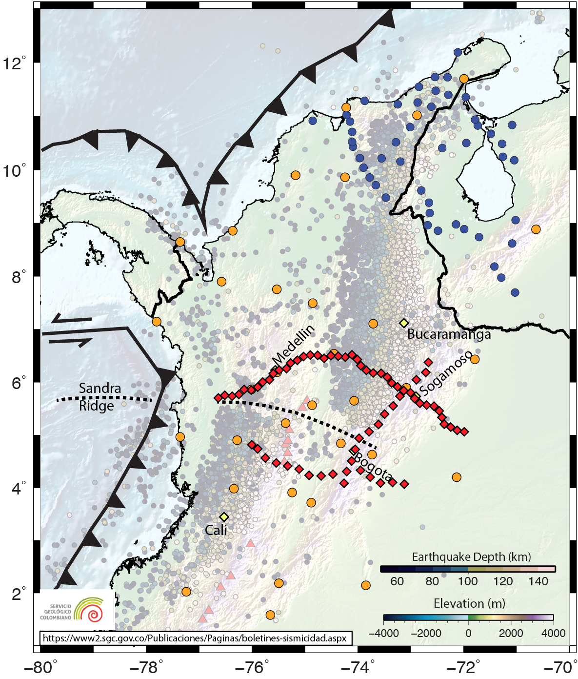 seismic network map