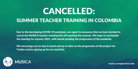 Summer Teacher Training in Colombia Cancelled